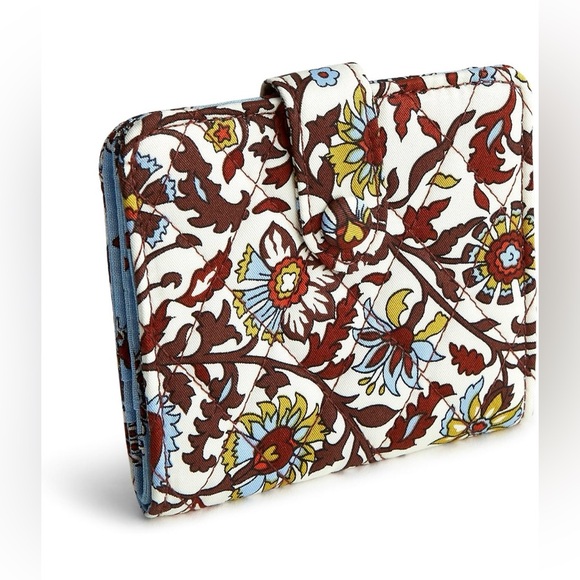 Vera Bradley Women's Cotton Small Tab Wallet, Marrakesh Vines Cream - Picture 3 of 4